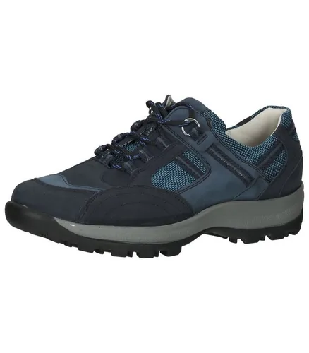 Waldläufer Wanderschuhe HOLLY - Blau - 38,5 - Wanderschuhe für Damen aus robustem Leder und Textil, ideal für Outdoor-Abenteuer. Mit luftgepolsterter Sohle und weichem, herausnehmbaren Fußbett für höchsten Tragekomfort und optimale Anpassung.