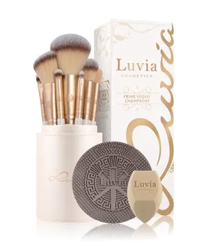 Luvia Cosmetics Prime Vegan Pinselset Sparkling Wine - 10-teilig - Pinselset für Damen, vegan und professionell, ideal für kreative Make-up-Looks zu Hause oder unterwegs. Perfekt für cremige und pulverförmige Produkte.