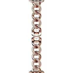 Swarovski Sparkling Chain Armband für Apple Watch 40mm und 41mm - Elegantes Armband mit funkelnden Kristallen in Roségold, das Ihrer Apple Watch einen Hauch von Glamour verleiht. Ideal für stilbewusste Trägerinnen.