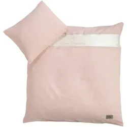 Bebe's Collection Babybettwäsche Prinz & Prinzessin 2023 in Rosa - Hochwertige Babybettwäsche in Rosa, 80x80 cm, mit Oeko-Tex® Standard 100. Edle, glänzende Oberfläche für einen stilvollen Schlafplatz im Babybett.