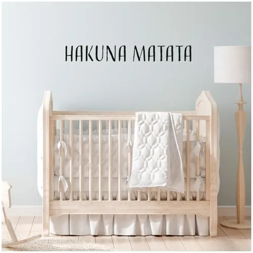 yabaduu Wandtattoo Schrift Sprüche Zitate für Kinderzimmer Babyzimmer Aufkleber Folie Schwarz Matt Deko Selbstklebend (YX004 hakuna matata)