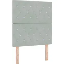vidaXL Boxspringbett mit Matratze Hellgrau 80 x 200 cm - Elegantes Boxspringbett mit samtweichem Headboard und stabiler Matratze, ideal für gemütliche Nächte und stilvolle Schlafzimmergestaltung.