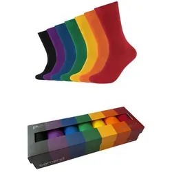 Camano Unisex Sockenbox 7er Pack 39/42 Rainbow - Bequeme Camano Socken im 7er-Pack für hohen Tragekomfort. Der weiche Bund und der angenehme Baumwollmix sorgen für ein angenehmes Tragegefühl. Langlebig durch verstärkte Belastungszonen.