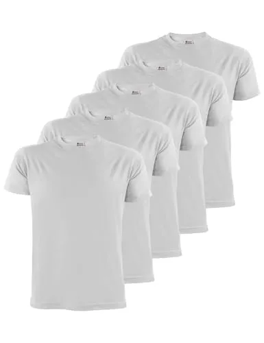 ALPIDEX Herren T-Shirts 5er Set Rundhals 100% Baumwolle Einfarbig Shirts Basic Shirt Kurzarm S M L XL XXL 3XL 4XL 5XL, Größe:XL, Farbe:Cloud