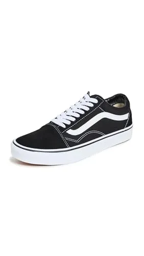 Vans Unisex Old Skool Classic Suede/Canvas Sneakers, Black White, 34.5 EU - Sneaker aus Premium-Leder mit ikonischem Seitenstreifen, verstärkter Zehenkappe und gepolstertem Kragen für optimalen Komfort und Halt.