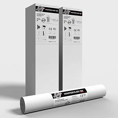 Mastervlies Expert Renoviervlies Tapete 150m² - Hochwertige, abziehbare Vliestapete in Weiß, ideal für alle Zimmer. Überstreichbar und waschbar für individuelle Gestaltung und Pflege.