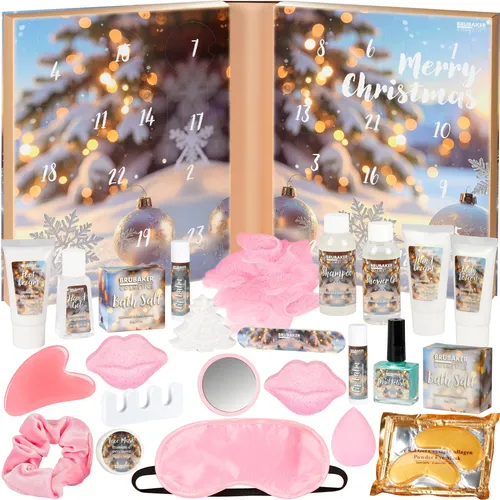 BRUBAKER Kosmetik-Adventskalender XXL 2025 - Luxus-Adventskalender in Buch-Form mit 24 Beauty-Überraschungen für ein festliches Wellness-Erlebnis. Ideal zum Verschenken oder für dich selbst – entdecke herrliche Düfte und hochwertige Spa-Produkte!