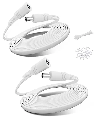 Basesailor DC 12V Verlängerungskabel 9M 2Pack,DC 5,5mm x 2,1mm Netzteil Adapter Flaches Verlängerung Kabel,5521 Buchse auf Stecker für CCTV Überwachungskamera 8,IP Netzwerkkamera 10,DVRs