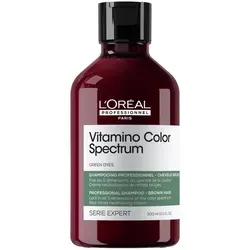 Vitamino Color Spectrum Green Dye Neutralizing Shampoo - Shampoo für dunkles Haar mit Anti-Rotstich-Effekt. Die grünen Pigmente neutralisieren Rotstiche und sorgen für ein kühles Farbergebnis, während die cremige Formel sanft reinigt und pflegt.
