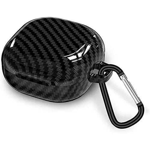 Cadorabo Hülle kompatibel mit Samsung Galaxy Buds PRO/LIVE/Buds 2 in SCHWARZ - Tragbare Carbon Fiber Kopfhörer Schutzhülle Case