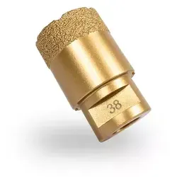 Bohrkrone Diamant für Trockenschnitt Gold Ø 38 mm | KARL DAHM - Hochwertige Diamantbohrkrone für präzisen Trockenschnitt von Fliesen und Naturstein. Ideal für den professionellen Einsatz mit M14-Werkzeugaufnahme.