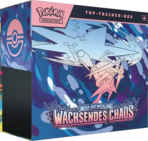 Pokémon – ME04 Wachsendes Chaos – Top-Trainer-Box – DE - Entdecken Sie die faszinierende Welt des Pokémon TCG mit der Top-Trainer-Box "Wachsendes Chaos". Ideal für Sammler und Spieler, bietet sie alles für spannende Duelle und strategische Züge.