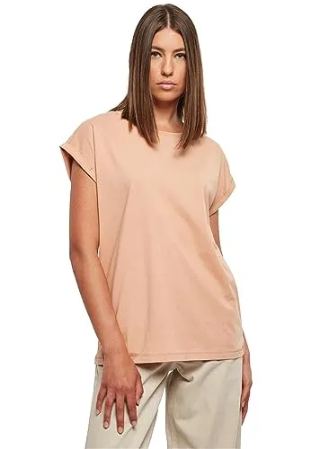 Urban Classics Damen T-Shirt Ladies Extended Shoulder Tee, T-Shirt mit überschnittenen Schultern, aus Baumwolle, erhältlich in vielen Farben, Amber, XL
