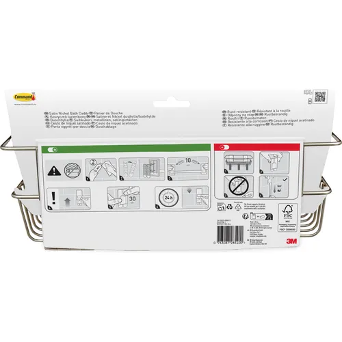 Command Dusch- und Badregal (BATH31-SN) - Praktisches Dusch- und Badregal für die Wandmontage, einfach zu installieren ohne Bohren, ideal zur Organisation von Pflegeprodukten im Bad.