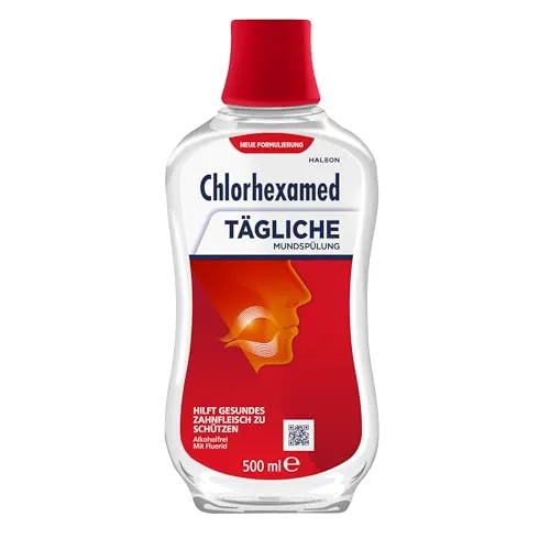 CHLORHEXAMED Mundspülung 0,06% 500 ml - Mundspülung mit antibakterieller Wirkung zur Unterstützung der Mundpflege. Ideal zur täglichen Anwendung für ein frisches Mundgefühl und zum Schutz des Zahnfleisches.