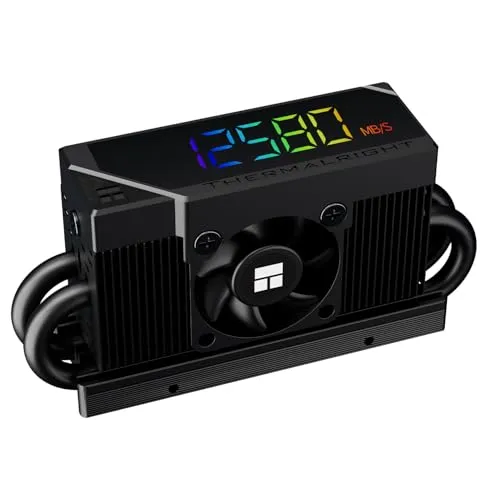 Thermalright HR10 2280 PRO Digital Black- Hochleistungs-Festplattenkörper mit 4x5mm AGHP Heatpipe, ARGB Digital Display, Kühlung von kleinen Lüftern, Kühlung von SSD-Kühlkörpern