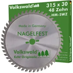 Volkswald Kreissägeblatt Volkswald ® HM-Sägeblatt SWZ 315 x 30 mm Z= 48 Kreissägeblatt Bauholz, Echt Originale Volkswald® Made in Germany