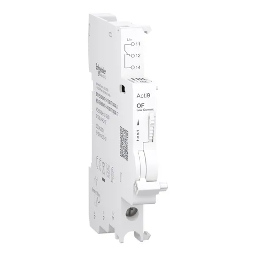 Schneider Electric Hilfsschalter A9N26914 - Schützzubehör mit 1 Wechslerkontakt, ideal für FI/LS und Leitungsschutzschalter, bietet zuverlässige Schaltfunktionen bei 240 V und 63 A.