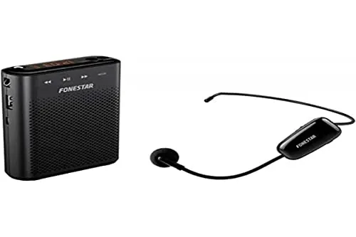 FONESTAR ALTA-VOZ-W30 Amplificador de Voz Portátil USB/MicroSD/MP3 Con Micrófono Inalámbrico Negro