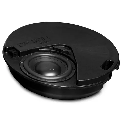 OPTION ROCK-8 D2 Subwoofer Upgrade für VW Golf 8 - Car-HiFi-Lautsprecher mit Plug & Play Installation für spürbar mehr Bassleistung (+3 dB) und beeindruckendes Klangerlebnis, perfekt passend in die Reserveradmulde.