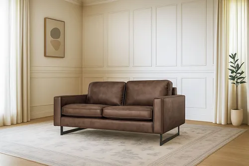 Places of Style 2-Sitzer Sofa Pinto, 166 cm, Cord & Lederoptik - Einzelsofa mit eleganter Optik, atmungsaktiver Schaumpolsterung und Kedernaht, ideal für vielseitige Wohnstile.