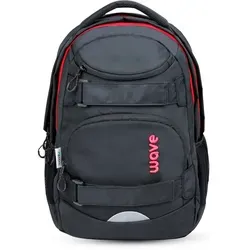 Wave Infinity Move Schulrucksack "Meteor Black" - Funktionaler Schulrucksack für Schule und Freizeit, wasserabweisend, ergonomisch gestaltet mit Platz für Laptop und Tablet. Maße: 40 x 27 x 21 cm, ca. 1020 g, ca. 30 L. Praktische Fächer für optimale Organisation.