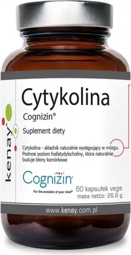 Kenay Citicolin Cognizin - 60 Kapseln für Gehirnfunktion - Nahrungsergänzungsmittel zur Steigerung des Phosphatidylcholinspiegels, fördert die Gehirnfunktion und unterstützt die Zellmembranen.