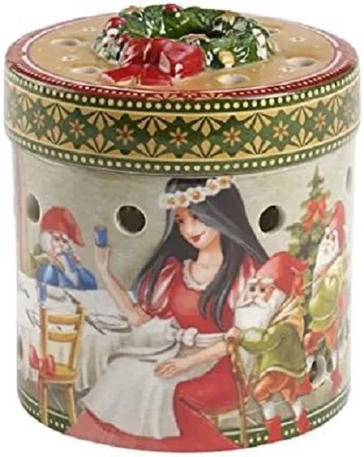 Villeroy & Boch 5432 - Christmas Toys Geschenkpaket "Schneewittchen" - Christbaum- & Feiertagsschmuck, zauberhaftes rundes Geschenkpaket mit 9 cm Durchmesser, perfekt für festliche Dekoration und als Geschenkidee.