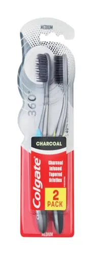 Colgate 360° Black, Zahnbürste medium, 2 Stück