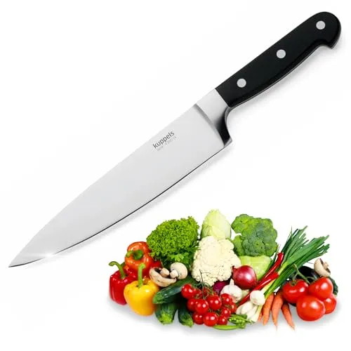 Kuppels SOLID Kochmesser 20cm – Extra scharf und langlebig - Das Kuppels SOLID Kochmesser bietet hervorragende Schärfe und Schnitthaltigkeit. Der ergonomische Griff sorgt für sicheren Halt und ermüdungsfreies Schneiden. Ideal für jede Küche und eine wertvolle Ergänzung für dein Messer-Set.