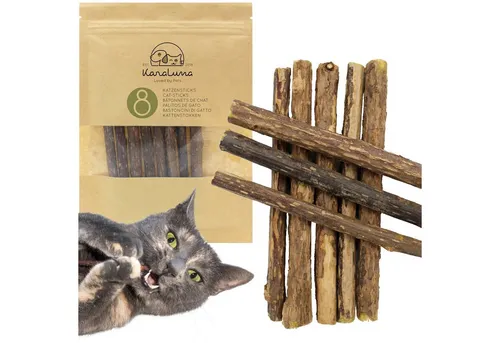 KaraLuna Tier-Beschäftigungsspielzeug 8 Katzensticks / Matatabi Sticks I Katzenspielzeug Catnip, Natürliches Katzenspielzeug und Zahnpflege für Katzen