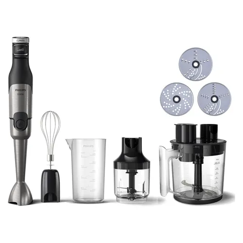 Philips 5000-Serie Stabmixer HR2685/00 - 1200W Leistung, ProMix-Technologie für schnelle Ergebnisse und einfache Reinigung, inkl. Zerkleinerer und Schneebesen