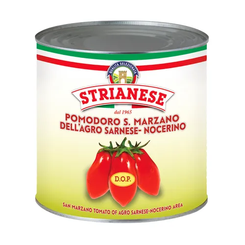 San Marzano DOP geschälte Tomaten Pomodori Pelati 2550g - Italienische Tomaten in hochwertiger Konserve, ideal für Pasta-Saucen und Pizza, mit unverwechselbarem Geschmack und bester Qualität.