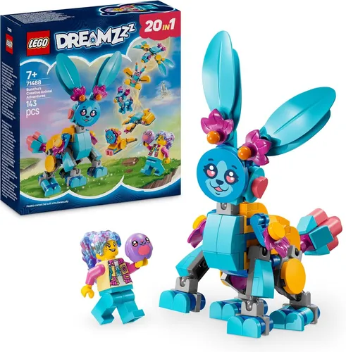 LEGO DREAMZzz Bunchus Tierabenteuer - Kreativer Spielzeughase für Kinder - Entdecke 20-in-1 Bauoptionen mit dem LEGO® DREAMZzzTM Bauset! Der bewegliche Hase Bunchu fördert die Kreativität und sorgt für fantasievolles Spielvergnügen. Ideal für Kinder ab 7 Jahren.