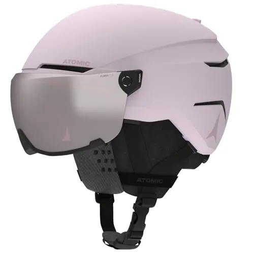 Atomic Savor Visor JR Skihelm mit Visier - Lavender - Größe XS - Für Kinder & Jugendliche - Max. Stoßdämpfung - Active Aircon Belüftung - Brille mit High End-Verspiegelung