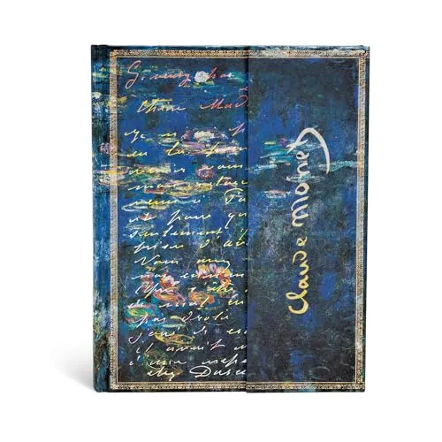 Paperblanks Faszinierende Handschriften Monet Seerosen, Briefe an Morisot - Notizbuch Groß Unliniert, Ultra (230 x 180 mm)