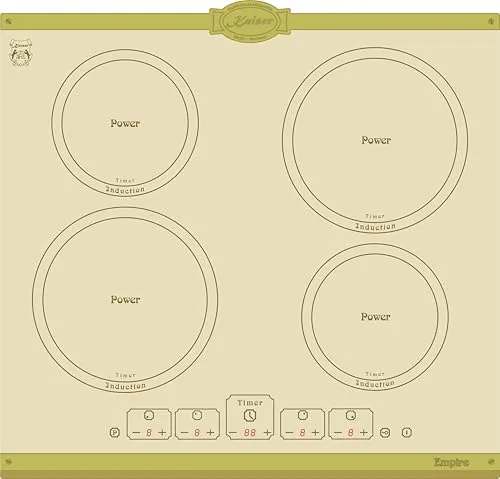 Kaiser Induktionskochfeld Empire KCT 6195 IElfEm, Beige - Hochwertiges Induktionskochfeld mit 4 QuickHeat Zonen und integrierter Touch-Control. Perfekte Kombination aus edlem Design und innovativer Technik für Ihre moderne Küche.