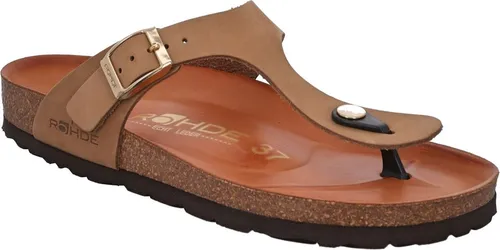 Rohde Sunnys N14 - Natur Veloursleder Größe: 41 Normal - Zehentrennersandalen aus hochwertigem Leder mit rutschfester Sohle und atmungsaktivem Fußbett für perfekten Komfort und Stil im Sommer.
