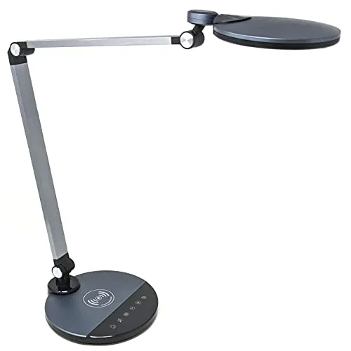 FeinTech LTL00620 LED Schreibtischlampe mit Wireless Charging - Schreibtischlampe mit kabelloser Ladefunktion für Smartphones und stufenlosem Dimmen. Ideal für effizientes Arbeiten und modernes Ambiente.