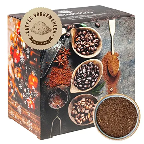 Corasol Premium Flavoured Coffee Adventskalender - Adventskalender mit 24 aromatisierten Kaffee-Kreationen, ideal für Genießer und perfekt als Geschenk zur Vorweihnachtszeit.