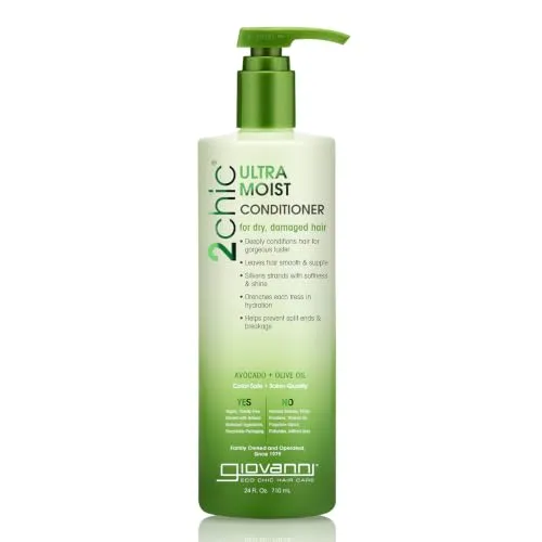 Giovanni 2chic Avocado & Olive Oil Ultra Moist Conditioner 24 oz - Hochwertiger Conditioner für intensive Feuchtigkeit und Pflege. Ideal für trockenes Haar, sorgt für Geschmeidigkeit und Glanz.