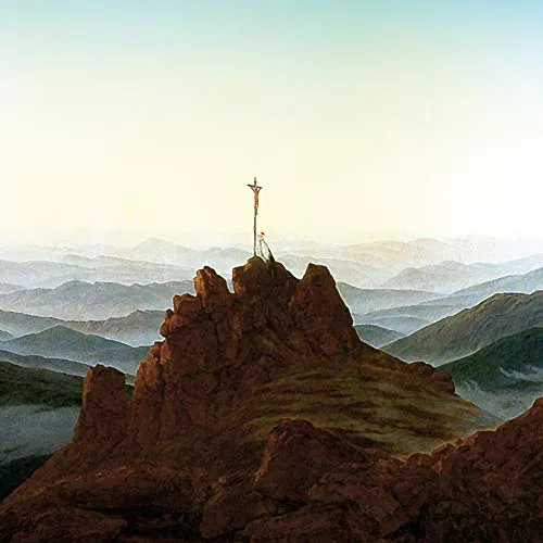 1art1 Caspar David Friedrich Poster Morgen Im Riesengebirge, 1810, Detail Kunstdruck Bild 40x40 cm