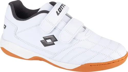 Lotto Unisex Kinder Sneaker, White Black, 28 EU - Sneaker für Kinder mit Klettverschlüssen für schnelles An- und Ausziehen. Ideal für Hallensportarten und in kinderfußgerechter Passform, perfekt für Sport & Freizeit.