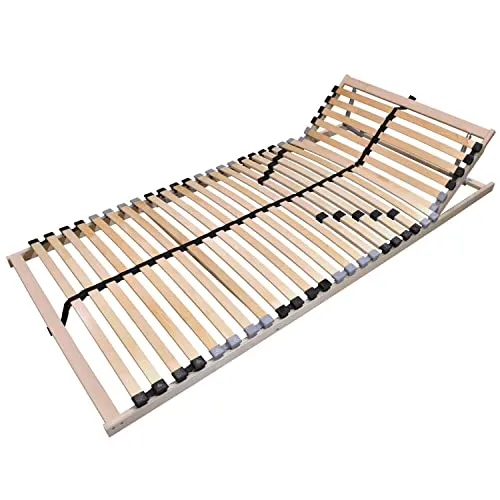 Coemo 7-Zonen Lattenrost 100x200 cm mit manuell verstellbarem Kopfteil - Verstellbarer Lattenrost mit 28 Federholzleisten für optimale Unterstützung. Inklusive Härtegradleisten für individuelle Anpassung. Schnell montierbar und geeignet für alle Matratzenarten.