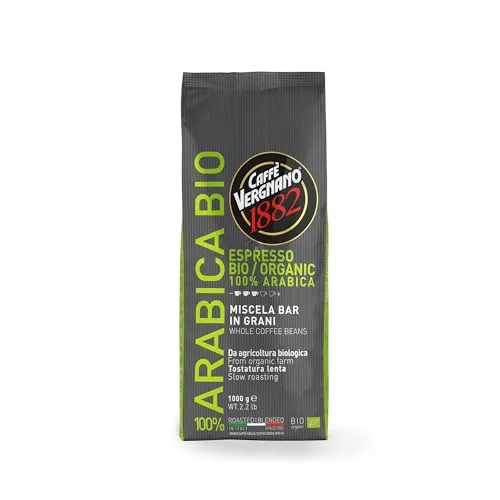 Caffè Vergnano 100% Arabica Organic 1kg - Kaffee, 100% Arabica, fruchtig und schokoladig im Geschmack, aus italienischer Bio-Produktion, ideal für Kaffeeliebhaber, die Wert auf Qualität legen.