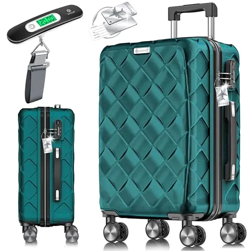 KESSER Hartschalen-Trolley Reisekoffer mit 4 Rollen und Zahlenschloss - KESSER® Reisekoffer mit stabiler ABS-Hartschale und 360° Rollen für müheloses Reisen. Inklusive Kofferwaage und Gepäckanhänger – ideal für jedes Abenteuer!