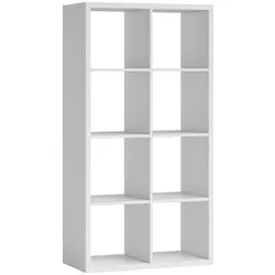Carryhome Raumteiler Style - Weißer Holzwerkstoff Raumteiler - Vielseitiger Raumteiler aus robuster Wabenplatte mit 8 offenen Fächern, ideal für Wohnzimmer, Kinderzimmer oder Büro. Flexibel einsetzbar und perfekt zur dekorativen Aufbewahrung.