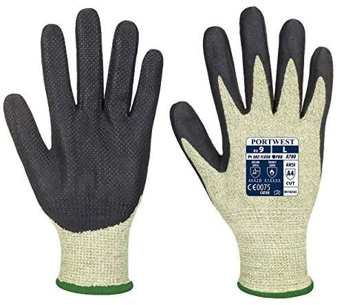 Portwest Arc Grip Handschuh Größe L - Grün/Schwarz - Hochwertige Schutzhandschuhe für professionellen Einsatz. Der ARC-Grip-Handschuh bietet ausgezeichneten Schutz vor Schnitten und Verbrennungen. CE-zertifiziert für geprüfte Sicherheit.
