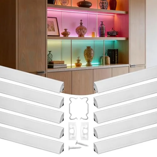 VEVOR LED Profil 10er-Pack 2 m - V-förmiges Aluminiumprofil mit Diffusor - VEVOR LED Profil 10er-Pack 2 m, ideal für Unterbau-Arbeitsplatten. Hochwertige Aluminiumkonstruktion mit milchiger Abdeckung sorgt für blendfreies Licht und einfachen Einbau. Perfekte Beleuchtungslösung für Ihr Zuhause.