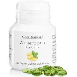Sanct Bernhard Atemfrisch-Kapseln - 170 Kapseln für frischen Atem - Atemfrisch-Kapseln mit Ingwer und Minzöl für sofortige Frische im Mund. Ideal nach herzhaften Speisen oder Alkohol. Genießen Sie langanhaltenden, reinen Atem!